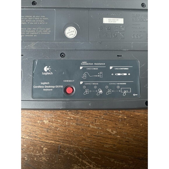 Logitech EX110 Cordless Desktop Wireless Keyboard No USB Receiver USED - Picture 10 of 12